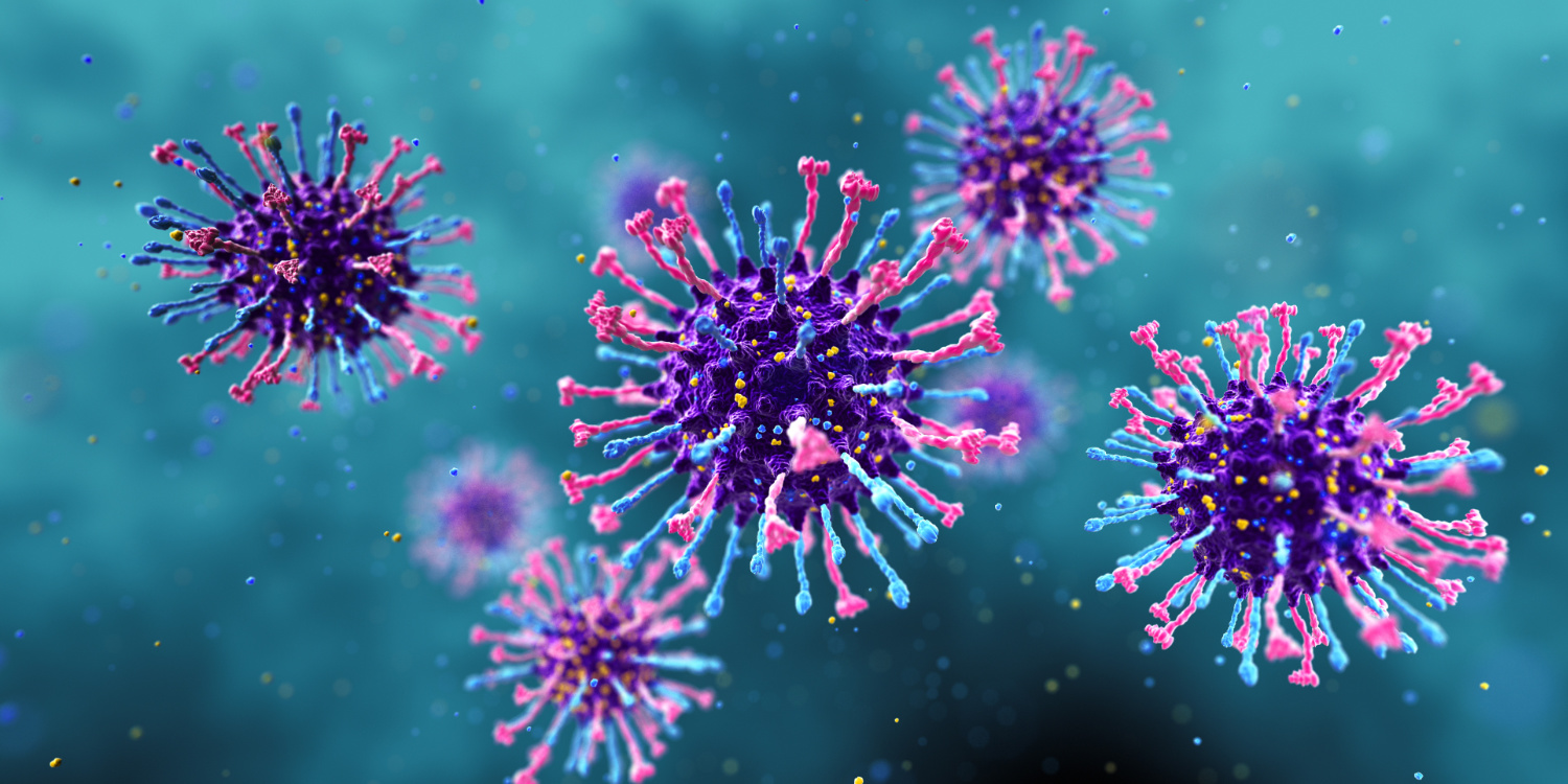 Illustration of human metapneumovirus (hMPV) particle